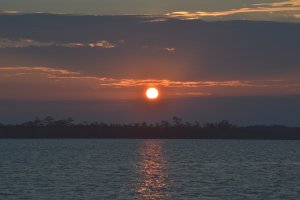 Prachtige ondergaande zon bij Buck Island