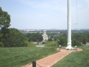 Uitzicht op Memorial Bridge en Washington